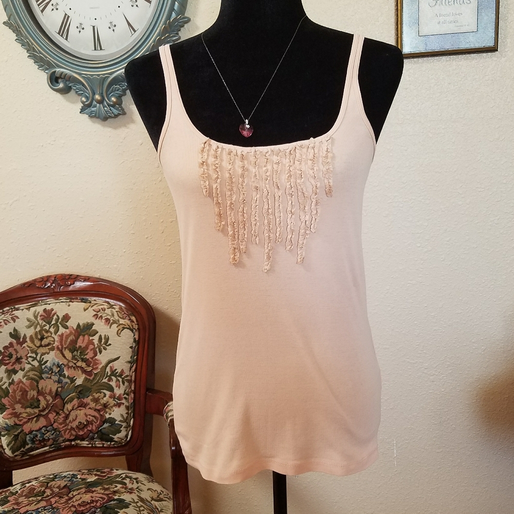 J. Crew Pink Tee with Ruffles - Picture 3 of 6